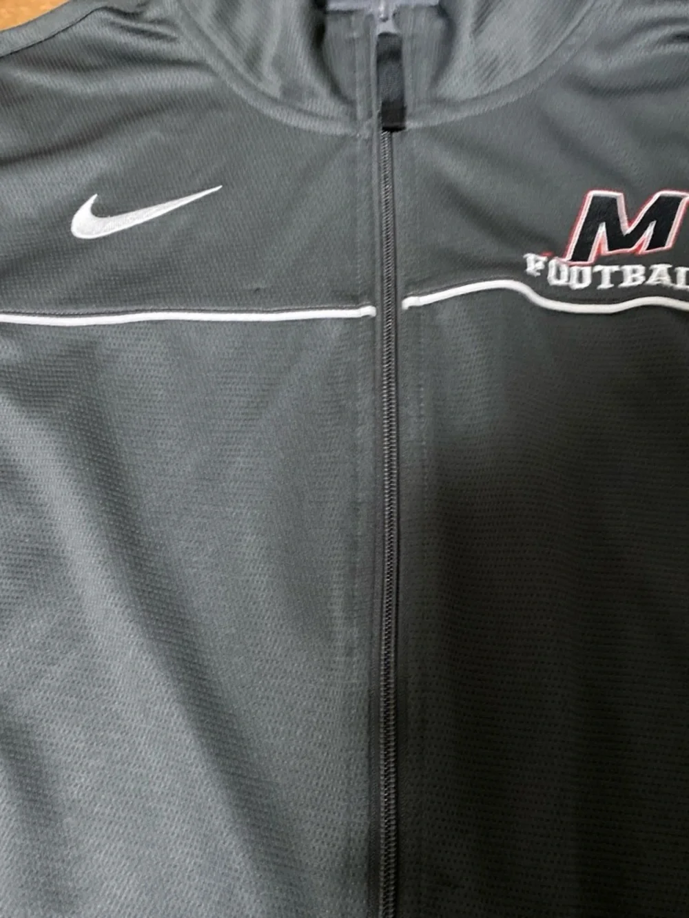 Nike Black Lightweight Full-Zip Track Jacket with White Piping